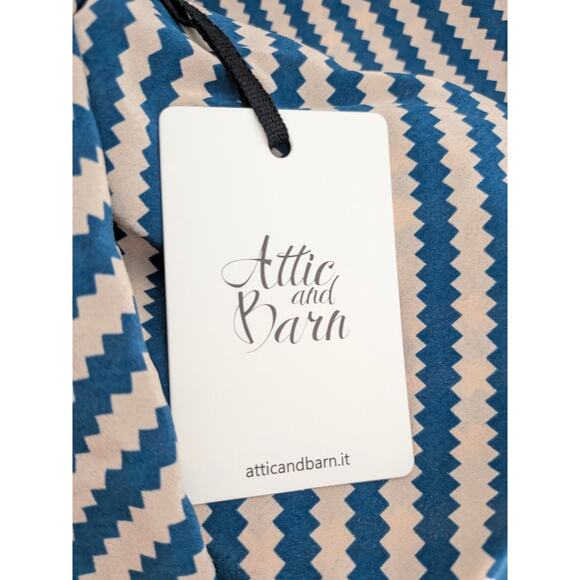 NWT Attic and Barn Silk Blend Mini Dress Blue Beige IT 44 US 8 Italian Designer - Picture 6 of 10